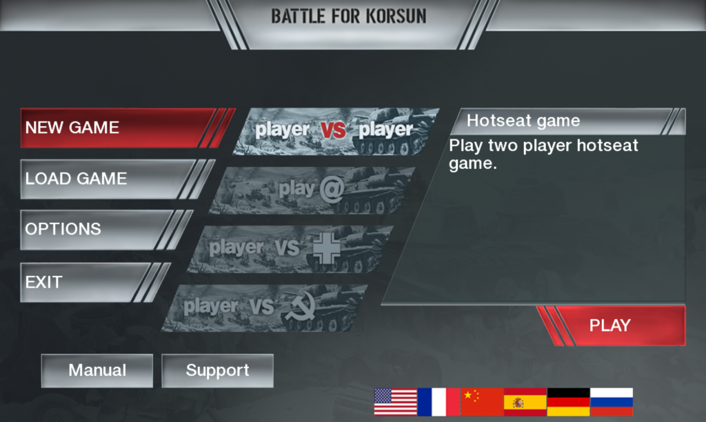 Battle for Korsun - Menu